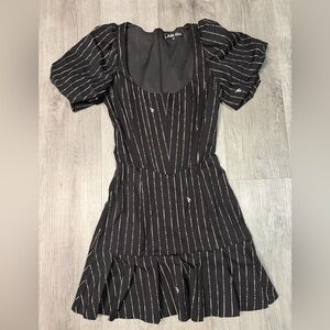 I.AM.GIA Black and White Striped Sleeve Dress